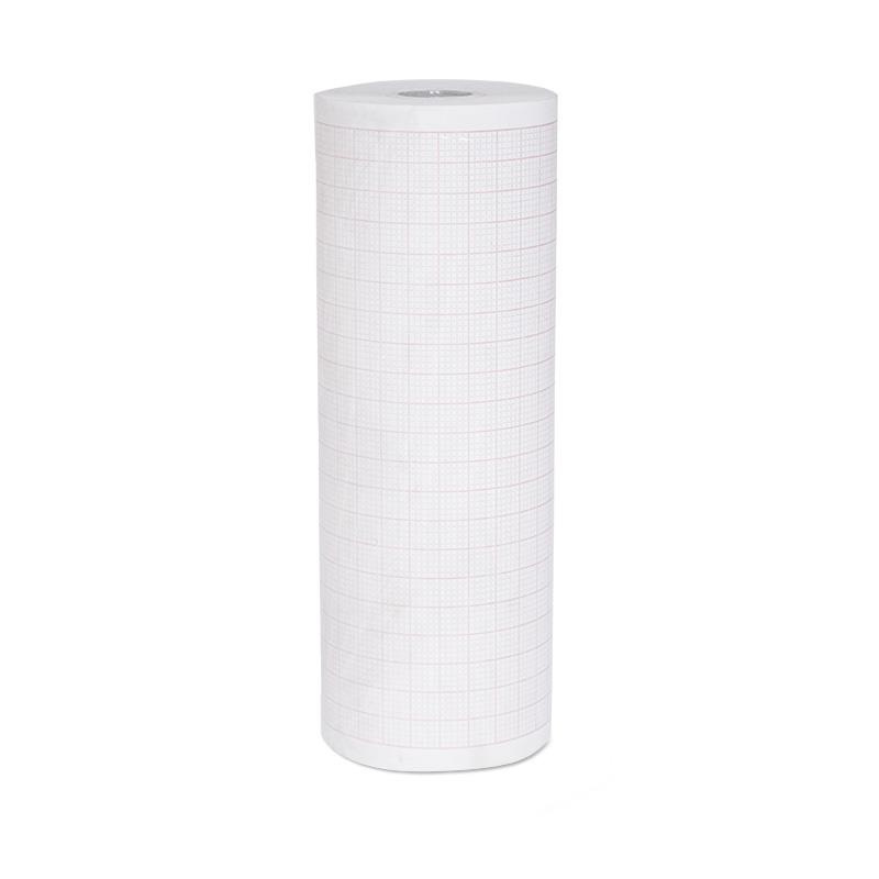 Paper roll 114 mm wide, red millimetre print