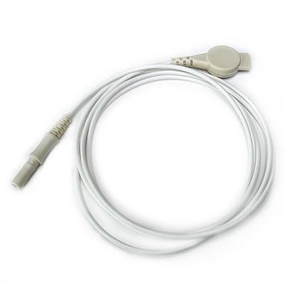 Elektrodenkabel, weiß, 100 cm mit Druckknopfadapter und DIN-Stecker 