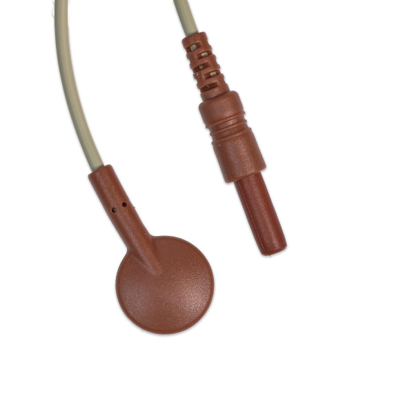 Elektrodenkabel, braun, 100 cm mit Druckknopfadapter und DIN-Stecker 