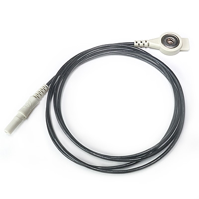 Elektrodenkabel, schwarz, 200 cm mit Druckknopfadapter und DIN-Stecker