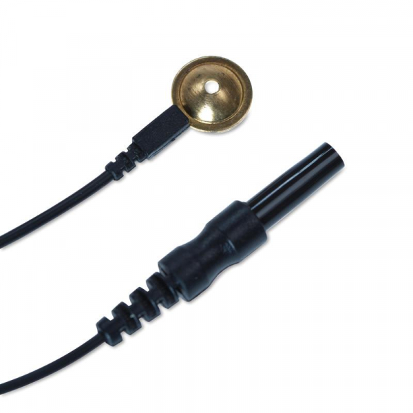 Cup Elektrodenkabel Gold, gestanzt, Kabel 150 cm, 1,5 mm Stecker