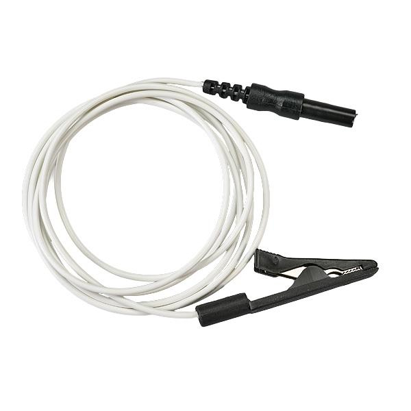 Kabel mit Krokodilklemme, schwarz,100 cm, mit 1,5 mm DIN Stecker