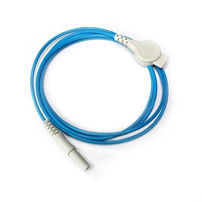 Elektrodenkabel, blau, 100 cm mit Druckknopfadapter und DIN-Stecker 