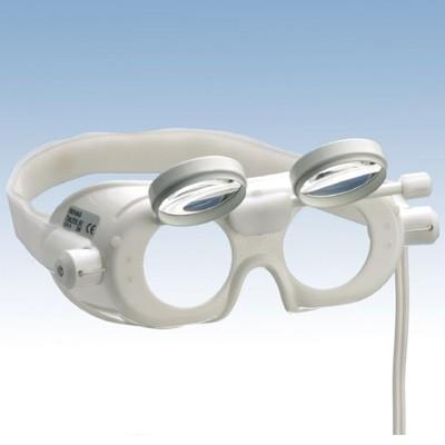 Nystagmusbrille nach Dr. Blessing Typ 522 mit klappbaren Gläsern und Anschlusskabel