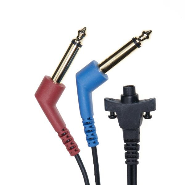 Ersatzkabel 30 Grad, 2x 6,3 mm vergoldete Mono-Klinkenstecker für Radioear Schallschutzkappen 