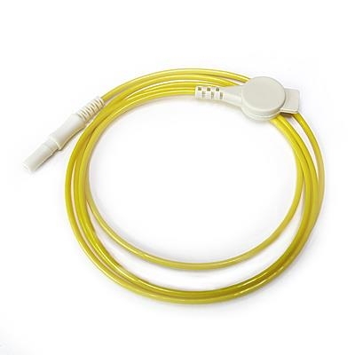 Elektrodenkabel, gelb, 100 cm mit Druckknopfadapter und DIN-Stecker 