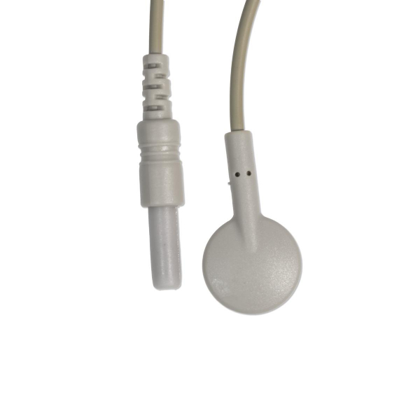 Elektrodenkabel, grau, 100 cm mit Druckknopfadapter und DIN-Stecker 