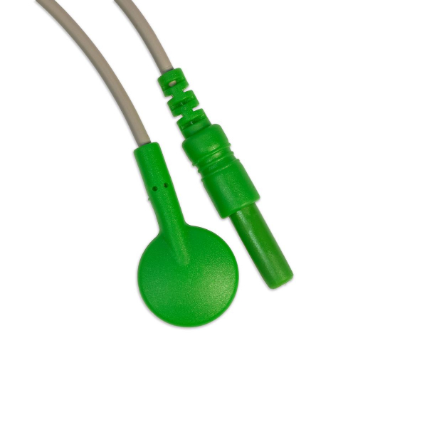 Elektrodenkabel, grün, 100 cm mit Druckknopfadapter und DIN-Stecker 
