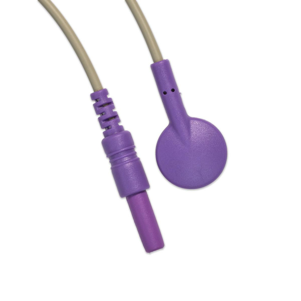 Elektrodenkabel, lila/violet, 100 cm mit Druckknopfadapter und DIN-Stecker 